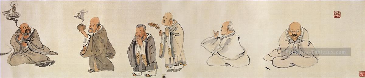 Wu cangshuo dix huit archats Art chinois traditionnel Peintures à l'huile